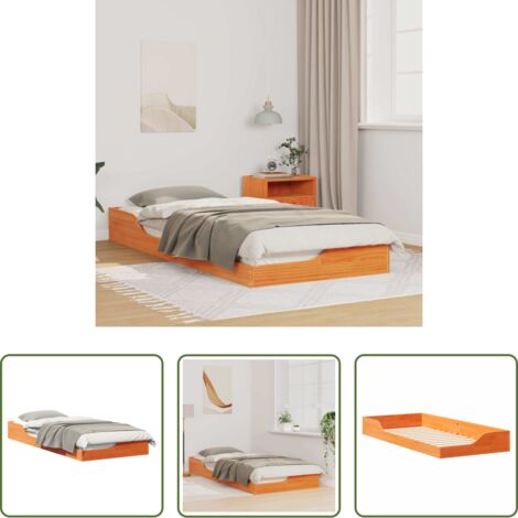 Marco de cama -  Estructura de cama Marrón cera 80 x 210 cm