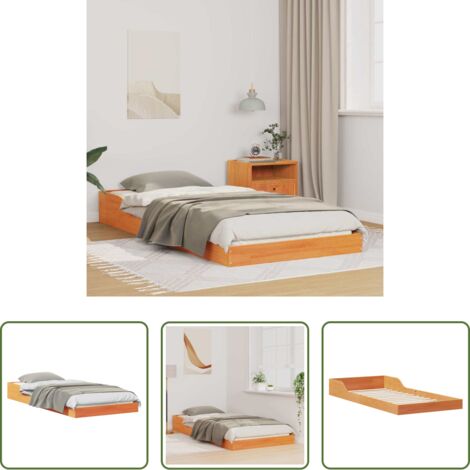 Marco de cama -  Estructura de cama Marrón cera 90 x 200 cm