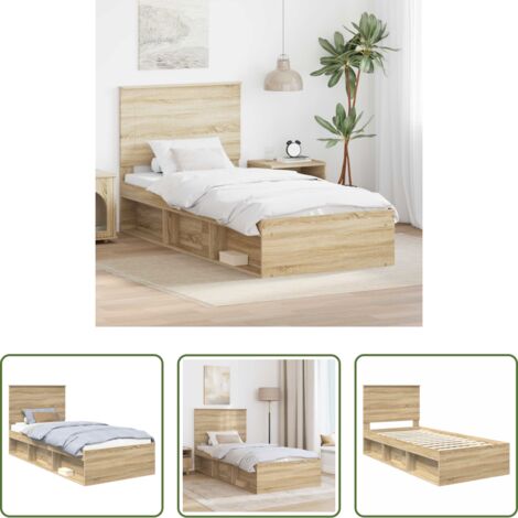 Marco de cama -  Estructura de cama Sonoma 100 x 200 cm Madera de pino macizo