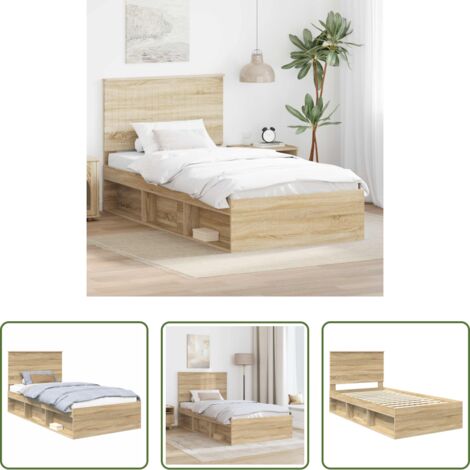Marco de cama -  Estructura de cama Sonoma 100 x 200 cm Madera de pino macizo
