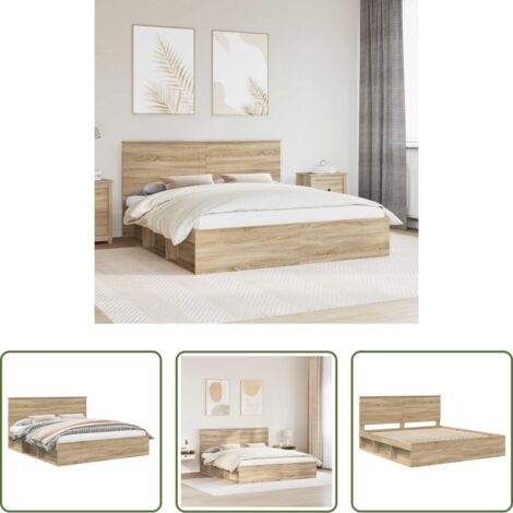 Marco de cama -  Estructura de cama Sonoma 200 x 200 cm Madera de pino macizo