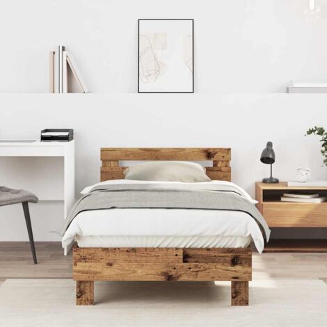 Marco de Cama Madera vieja 90 x 190 cm Madera contrachapada