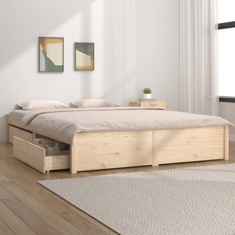 MAISONCHIC Marco de Cama,Camas para adulto,Estructura de cama con cajones 140x190 cm