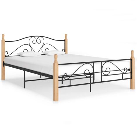 MAISON EXCLUSIVE Estructura de cama extensible metal negra 80x130/200 cm