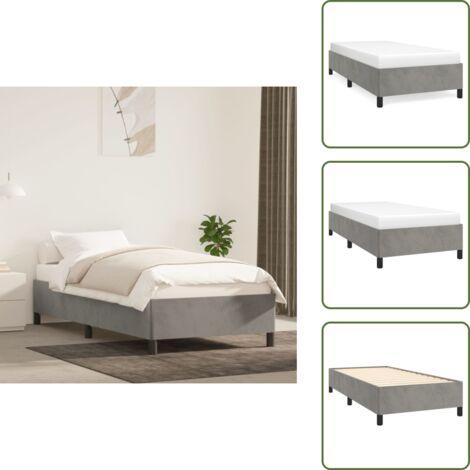 Marco de Cama,Camas para adulto,Estructura de cama de terciopelo gris claro 100x200 cm