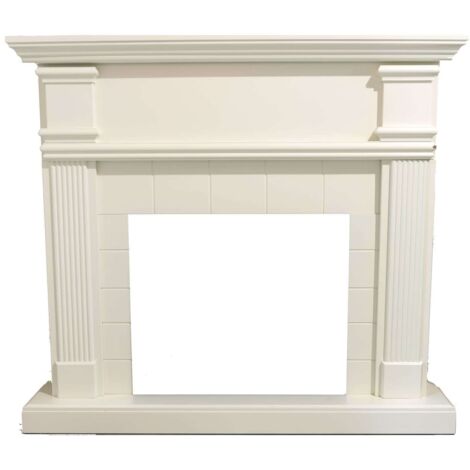 Marco De Chimenea Caldera Blanco Sined Fabricado En Europa Para Chimenea Electrica Vulcano De 60 Cm o Quemador Ispica De 75 Cm Diseno Clásico Atemporal
