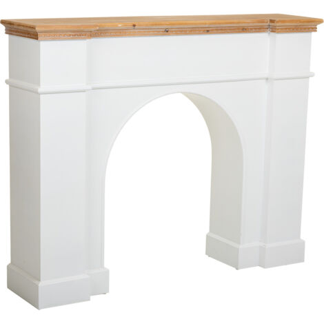Marco de chimenea de madera blanco 125.5x29x101