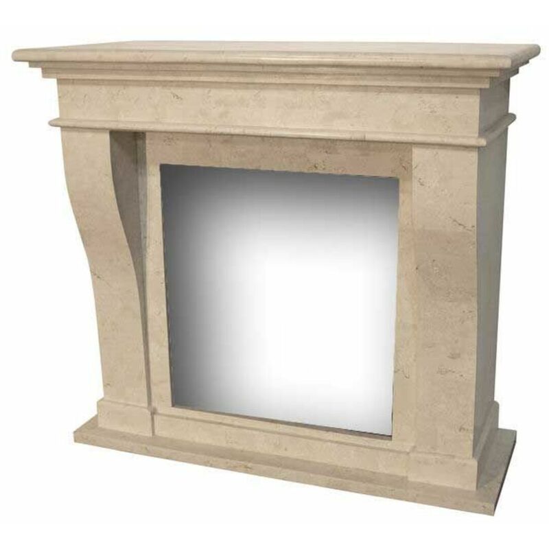 

Marco de chimenea de piedra fósil blanca cm 120x54x111,1 Xaralyn KRETA - Blanco