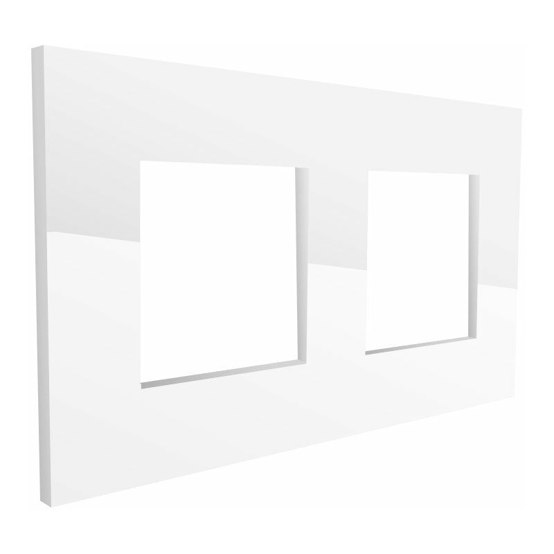 

Marco de Cristal Empotrable Blanco para 2 Módulos Serie Modern Blanco | IluminaShop