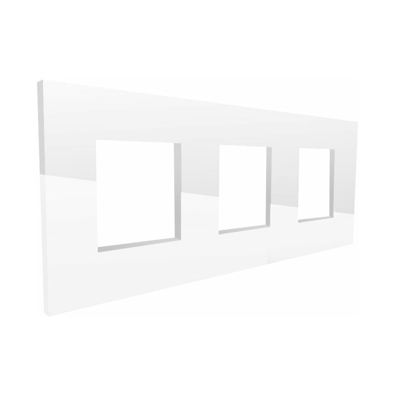 

Marco de Cristal Empotrable Blanco para 3 Módulos Serie Modern Blanco | IluminaShop