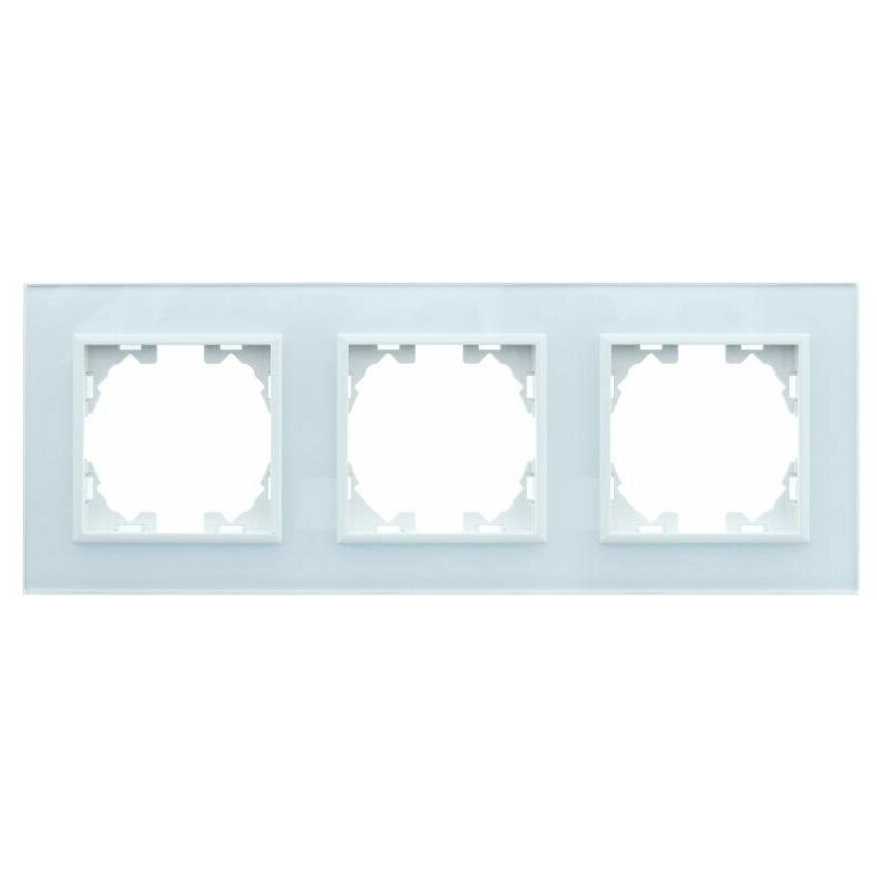 

Marco de Cristal Empotrable Blanco para 3 Módulos Serie wLux Blanco | IluminaShop