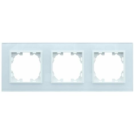 Marco de Cristal Empotrable Blanco para 3 Módulos Serie wLux  Blanco  | IluminaShop