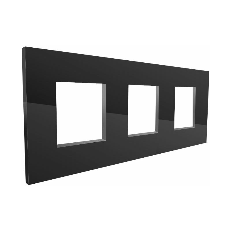 

Marco de Cristal Empotrable Negro para 3 Módulos Serie Modern Negro | IluminaShop