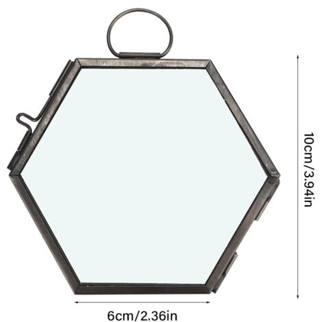 Marco de cristal hexagonal para colgar, ideal para plantas y flores secas, con clip de sujeción.