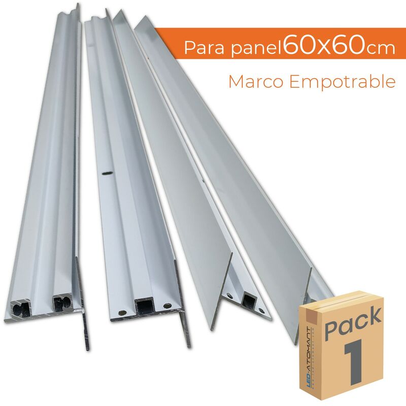 

Led Atomant Sl - Marco de empotrar para paneles LED 60x60 | Pack 1 Ud. - Pack 1 Ud.