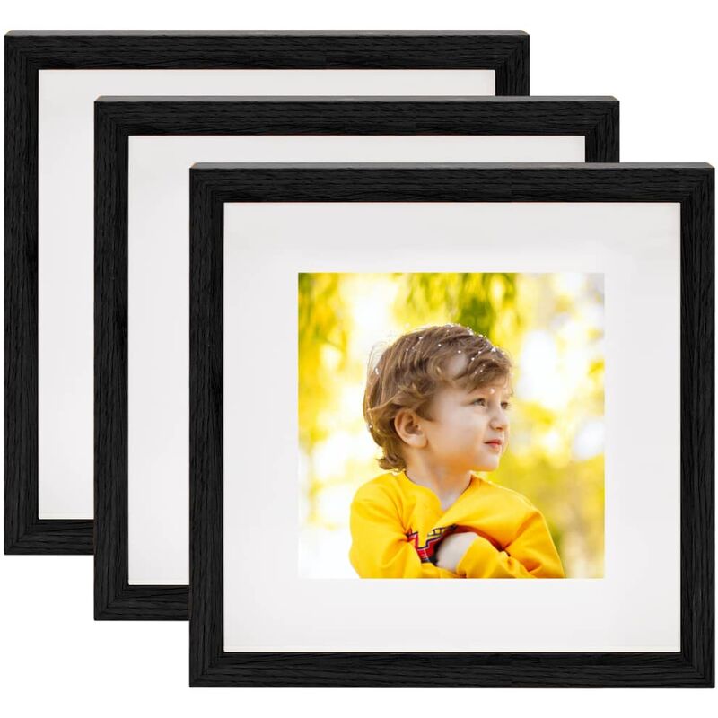 

Marco de foto caja 3D 3 uds negro 23x23 cm para foto 13x13 cm
