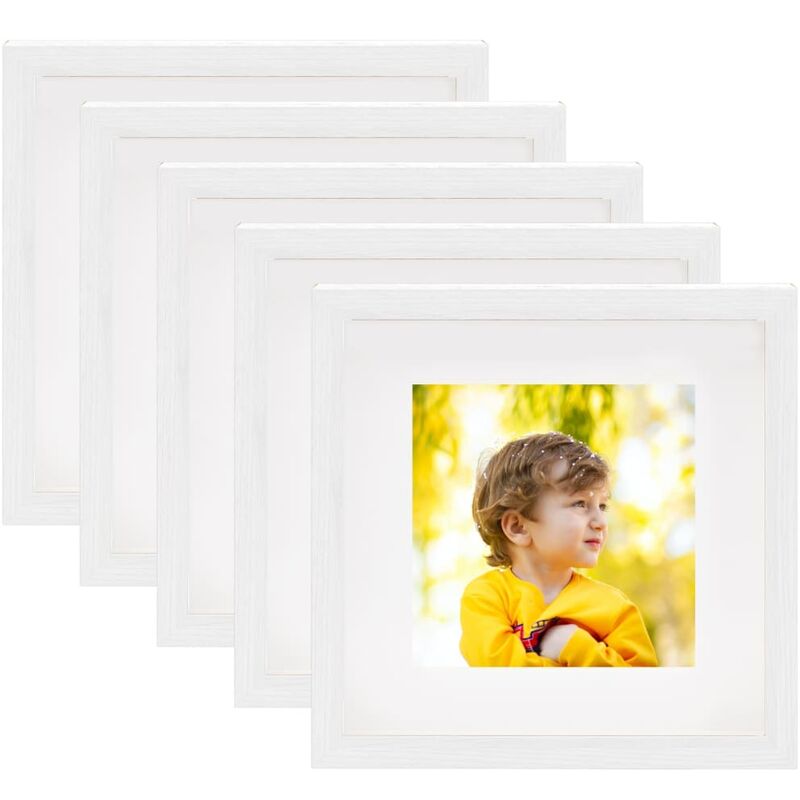 

Marco de foto caja 3D 5 uds blanco 23x23 cm para foto 13x13 cm