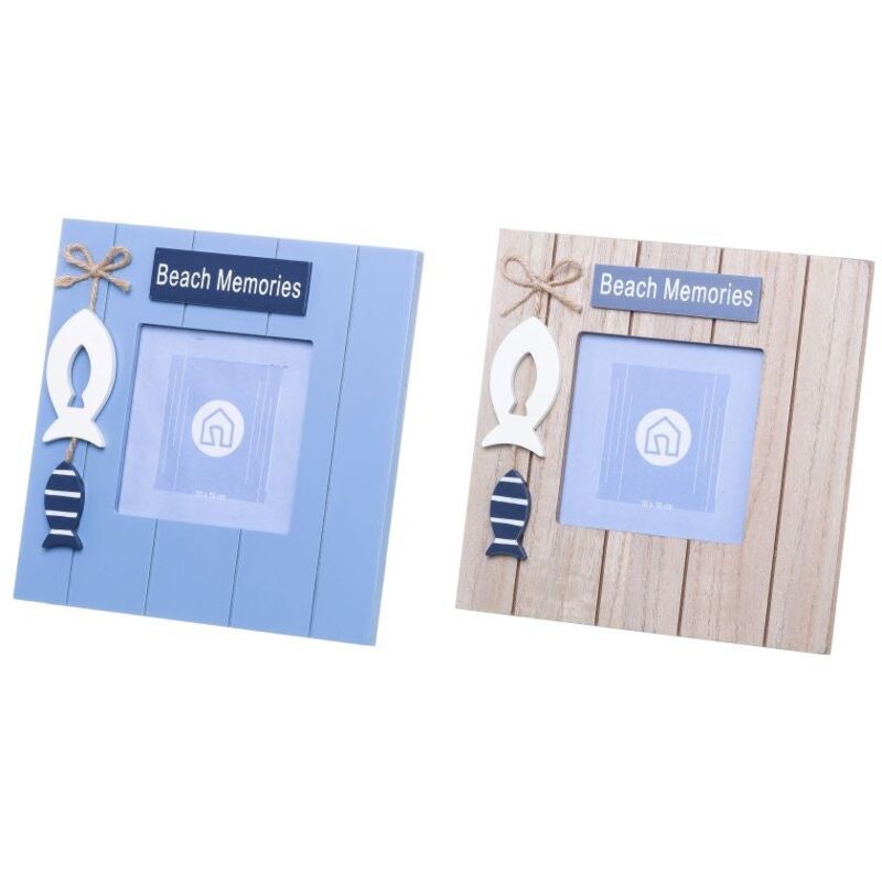 

Marco de fotos de marinas azul de madera para foto de 10x10cm. Compra mínima 2 unid