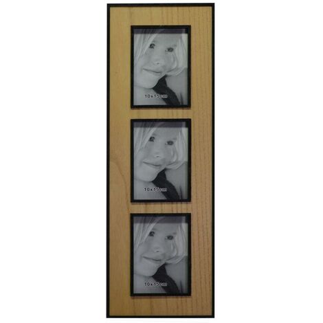Marco de fotos de pared de madera Budapest rectangular múltiple 3p cm18,5x58x1,5