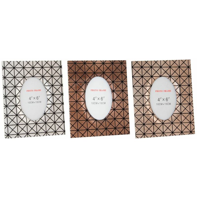 

Marco de Fotos DKD Home Decor Geométrico Madera (3 pcs) (10 x 15 x 15 cm)