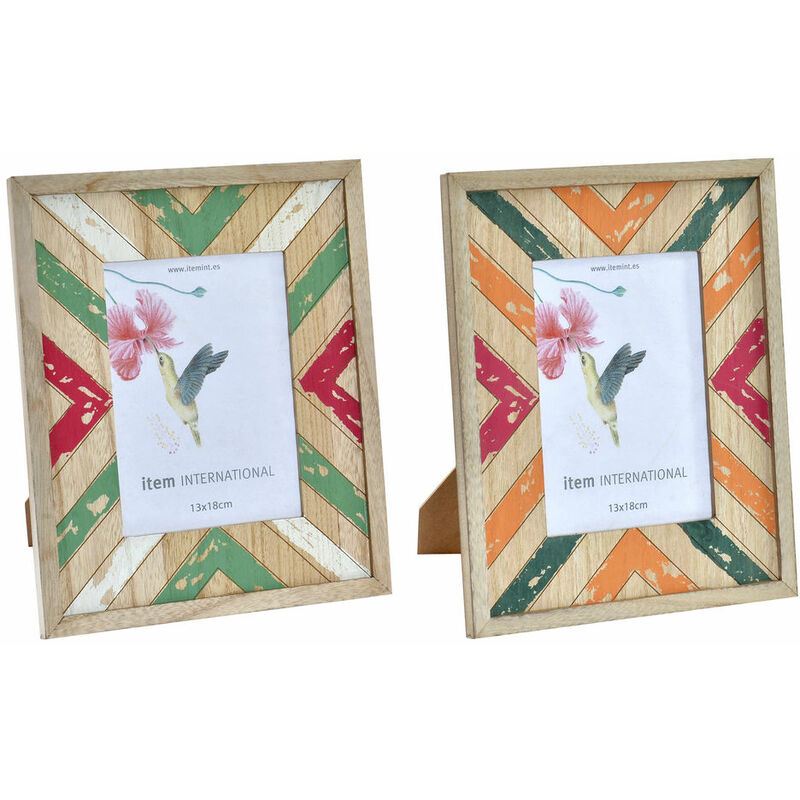 

Marco de Fotos DKD Home Decor Madera Boho (2 pcs) (13 x 18 x 18 cm)