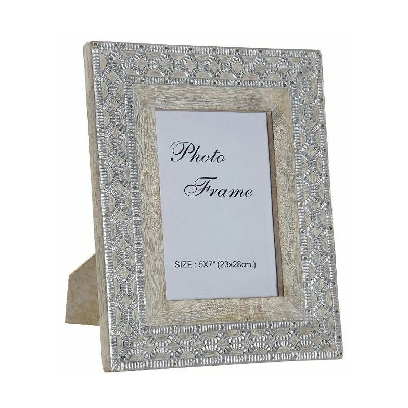 

Marco de Fotos DKD Home Decor Metal Cristal Indio Madera de mango Madera MDF (13 x 13 x 18 cm)