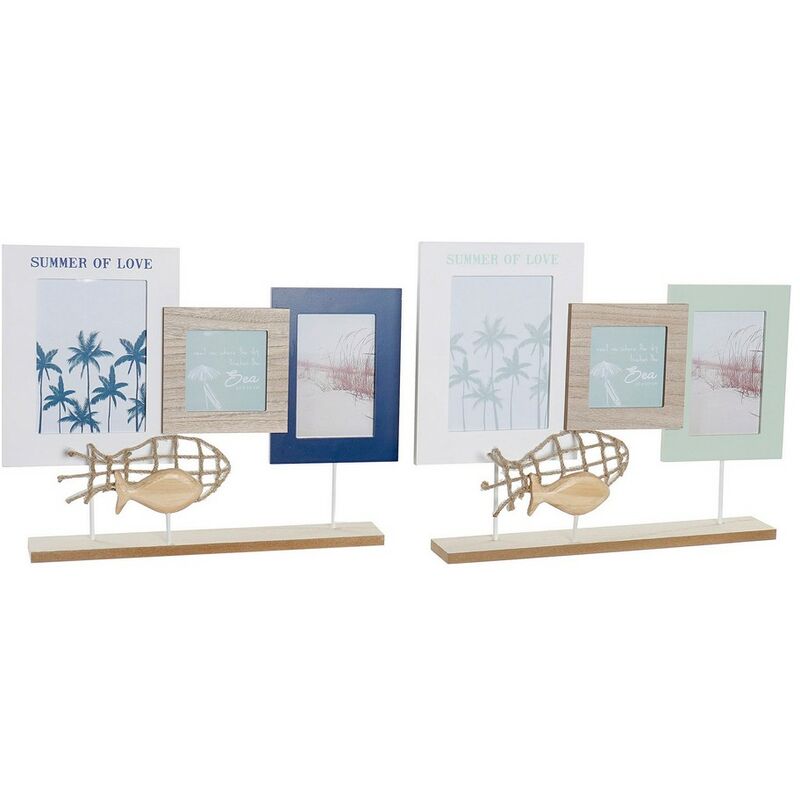 

Marco de Fotos DKD Home Decor Múltiple Mediterráneo Madera MDF (2 pcs) (44 x 6 x 34 cm)