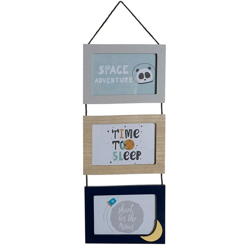 

Marco de Fotos DKD Home Decor Múltiple Nave Espacial Madera MDF (18 x 1 x 52 cm)