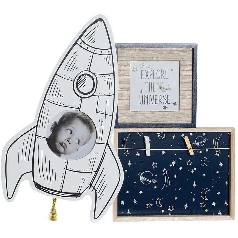 

Marco de Fotos DKD Home Decor Múltiple Nave Espacial Madera MDF (41.5 x 2.5 x 37 cm)