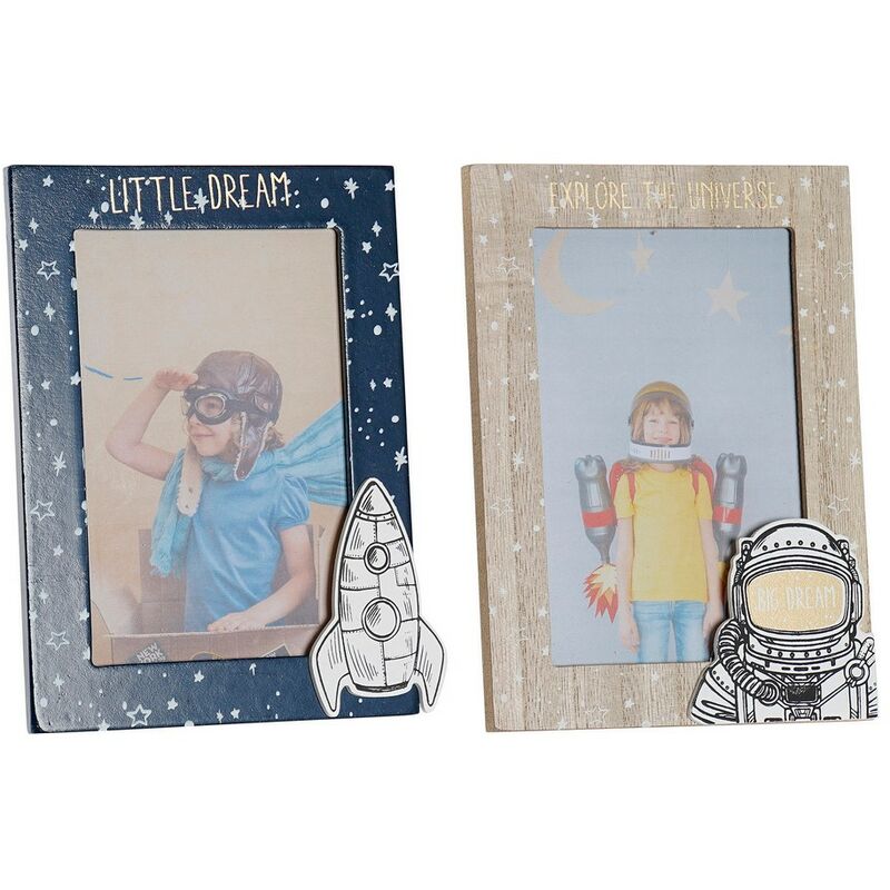 

Marco de Fotos DKD Home Decor Nave Espacial Madera MDF (2 pcs) (10 x 10 x 15 cm)