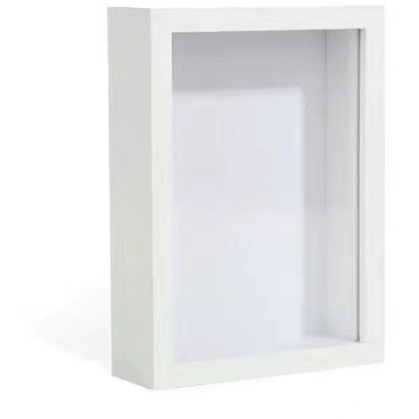 Marco de fotos minimalista 3D hueco, 20 cm (8 pulgadas), para armar uno mismo - Blanco