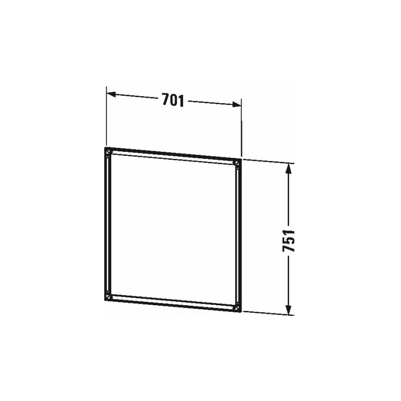 

Marco de instalación Duravit L-Cube para armario de espejos, 700x10 mm, con LED táctil integrado - LC968500000