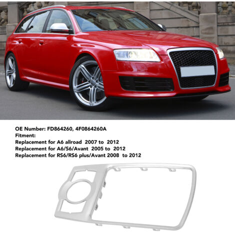 Marco de la consola MMI para Audi A6 Allroad/Avant/S6 (2005-2012)  N.° de pieza 4FD864260  ABS cromado plateado