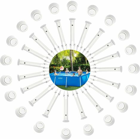 Marco de piscina de repuesto de 20 piezas, pasador de marco de piscina, sello de marco de piscina de plástico, para marco Intex 13'-24' y pasadores y sellos de junta de piscina redonda (6 cm)