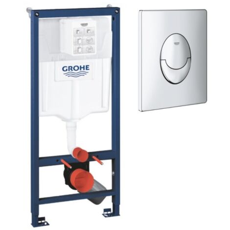 Marco de soporte de pared GROHE Rapid SL + Placa de activación cromada