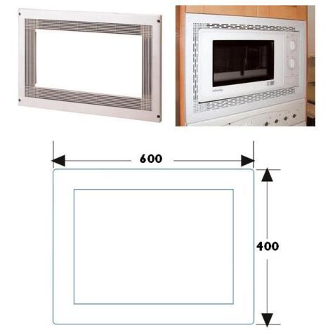 Marco Microondas Protector y Esterilla 60x40  Color: Blanco
