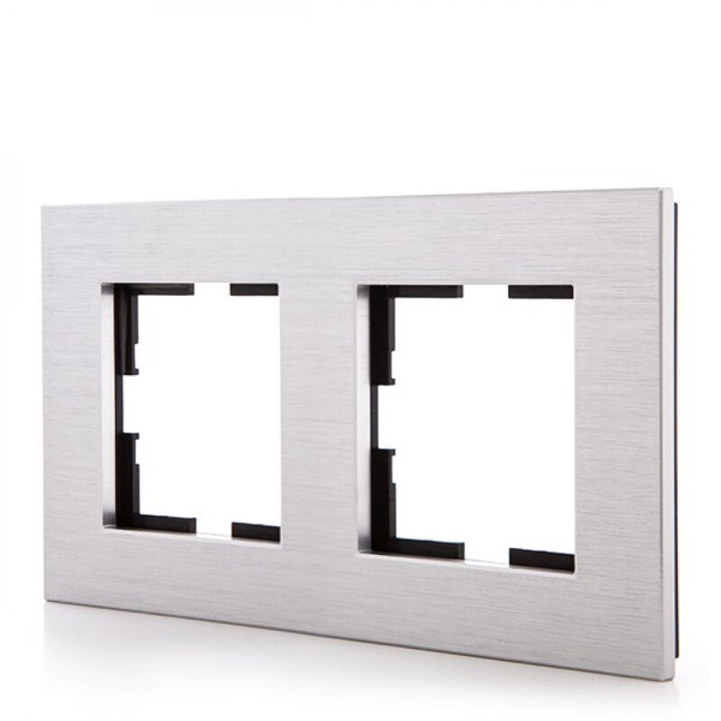 

Marco Panasonic Novella 2 Elementos Horizontal-Vertical, Aluminio Eloxal Plata (Compatible Mecanismo Karre) (GH-VK92182322)
