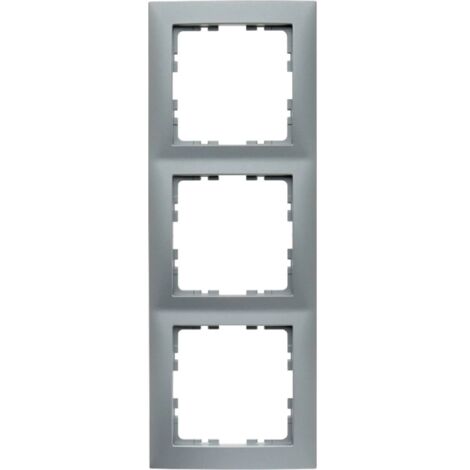 Marco para mecanismo de 3 elementos de la serie “Berker S1” IP20 80,5x223x9,5mm color aluminio mate