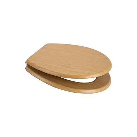 Marco Paul 18" Standard Traditional White Wooden MDF Toilet Seat Universal Adjustable to Fit Most Toilets Oval Seat with Hinges & Parts (Pine)