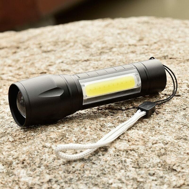 Marco Paul Rechargeable ABS Aluminium XPE COB Handheld Torch with Zoom USB Cable Charging Multi Function Storage Case Waterproof Ideal for Camping