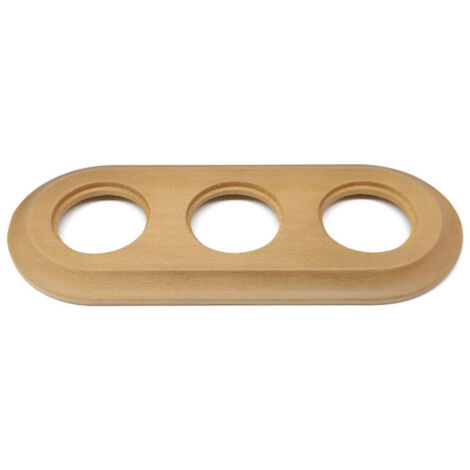Marco Triple para Empotrar de Madera Clara