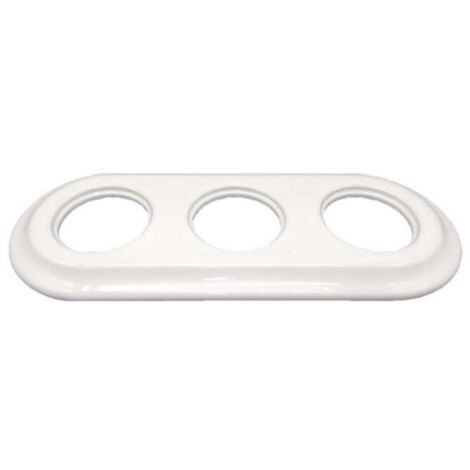 Marco Triple para Empotrar de Porcelana Blanca