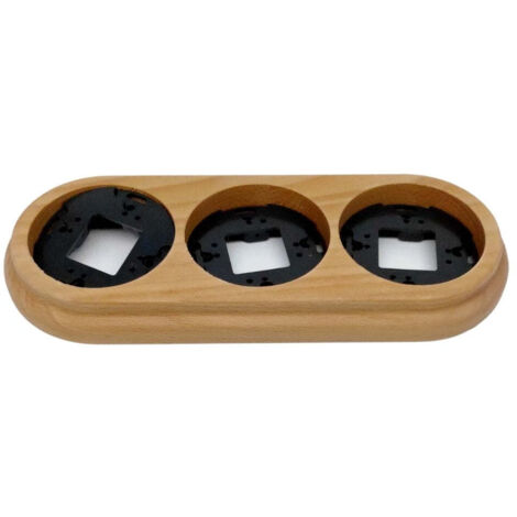 Marco Triple Superficie de Madera Clara