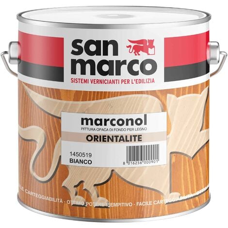 Pittura di Fondo per Legno Ferro Muro Muratura all acqua Bianca 2 5 lt  Carson