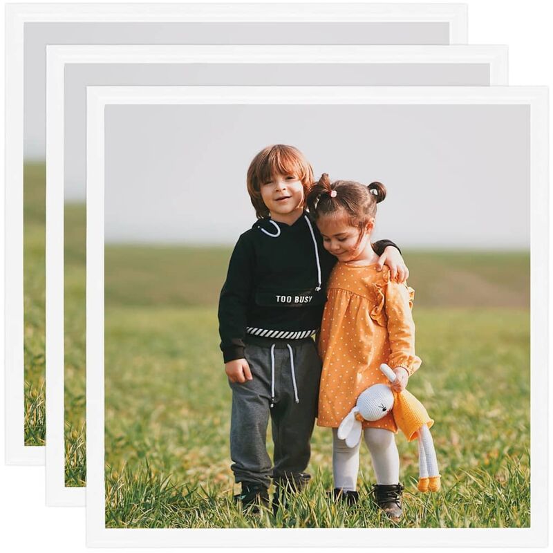 

BHD - Marcos de foto collage de pared/mesa 3 uds blanco MDF 40x40 cm