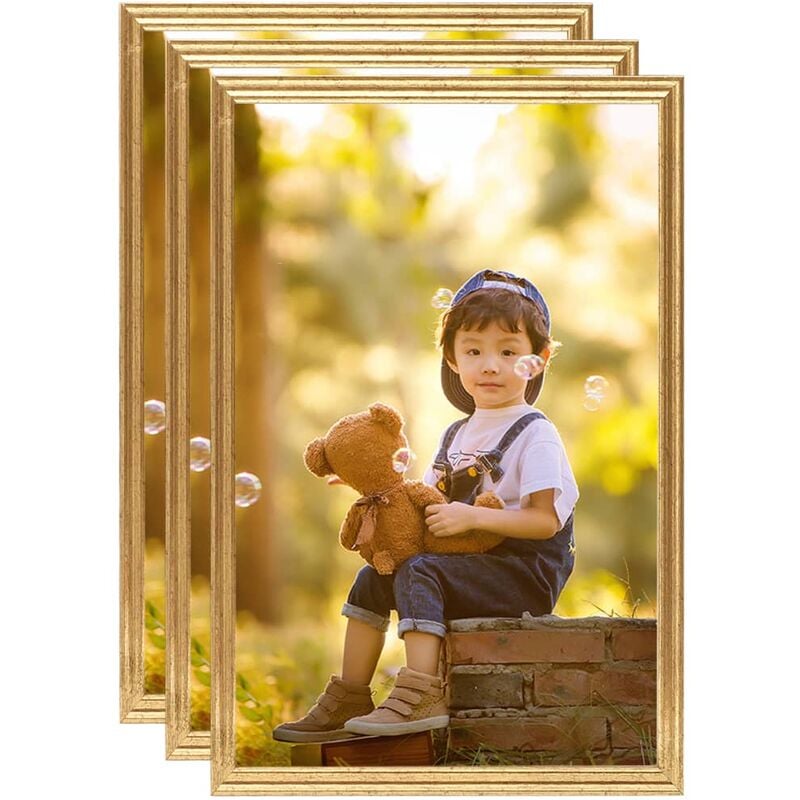 

Marcos de foto collage de pared/mesa 3 uds dorado MDF 42x59,4cm