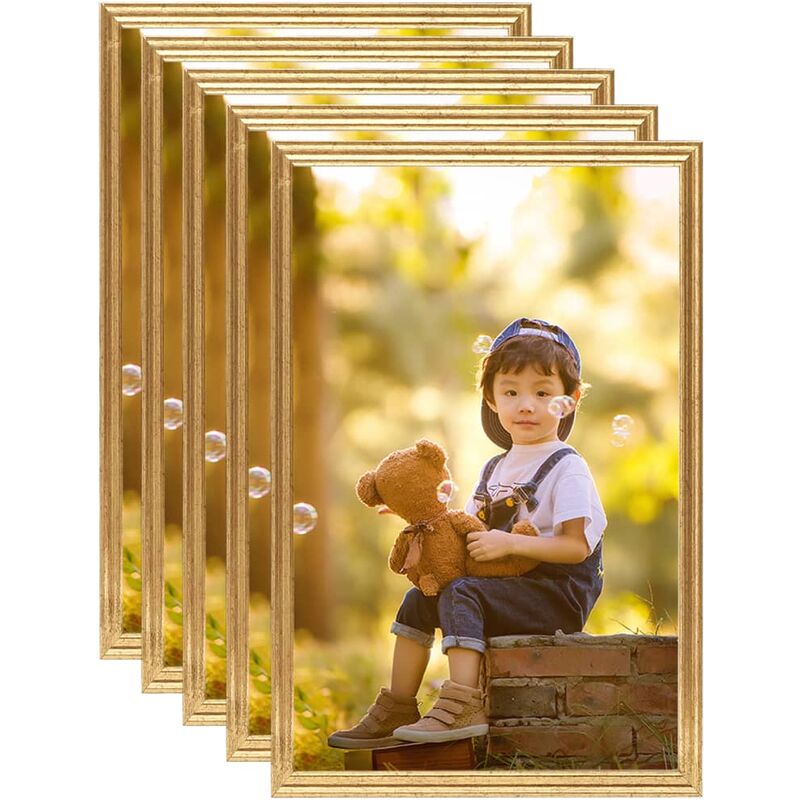 

Marcos de foto collage de pared/mesa 5 uds dorado MDF 42x59,4cm