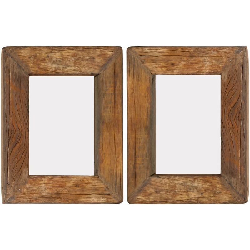 

Marcos de fotos 2 uds madera maciza reciclada y vidrio 23x28 cm - Marrón