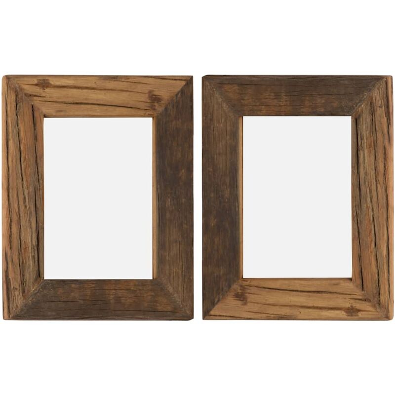

Marcos de fotos 2 uds madera maciza reciclada y vidrio 25x30 cm