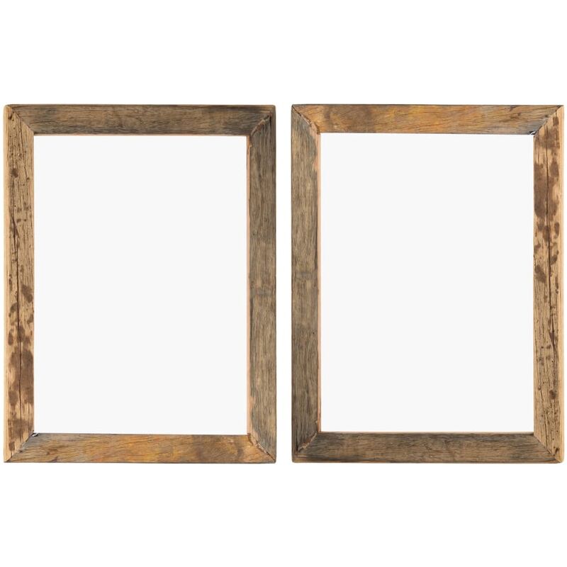 

Marcos de fotos 2 uds madera maciza reciclada y vidrio 50x60 cm